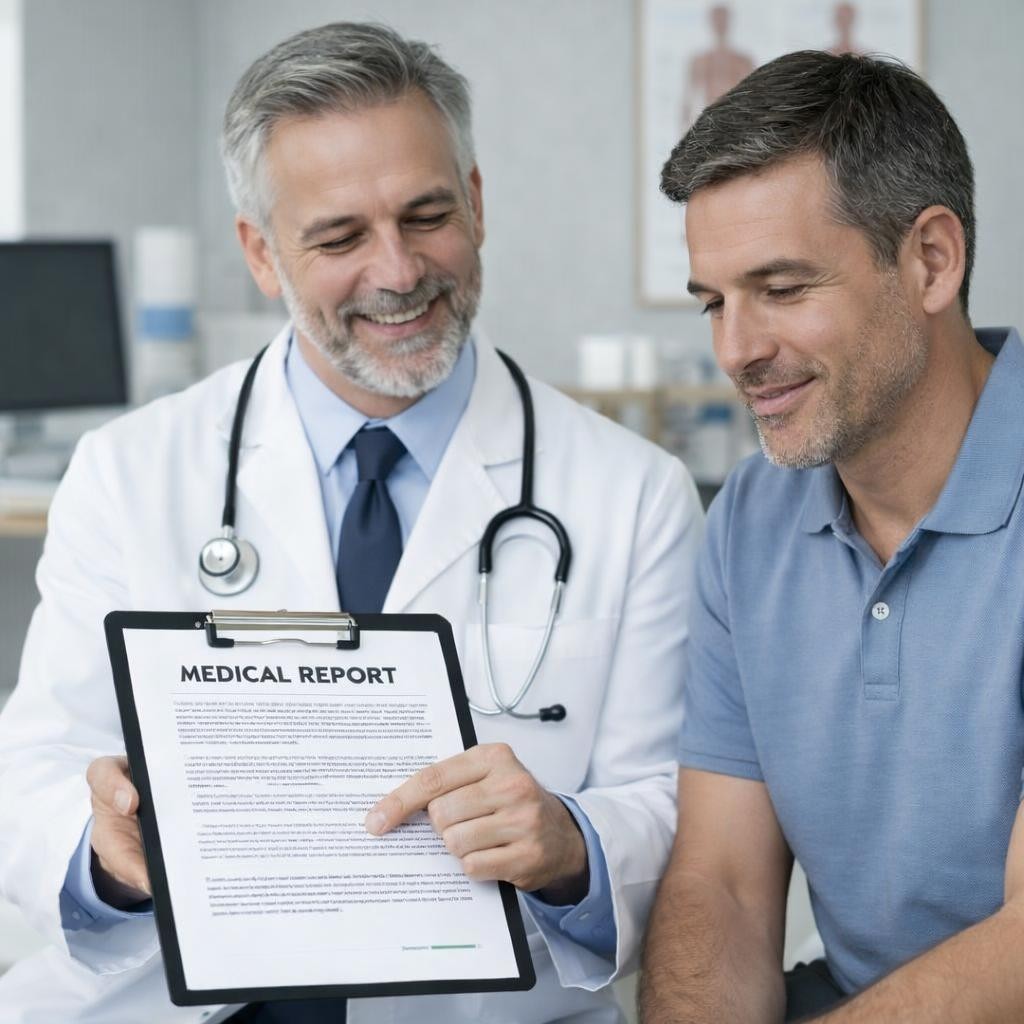 Patient with doctor evaluation