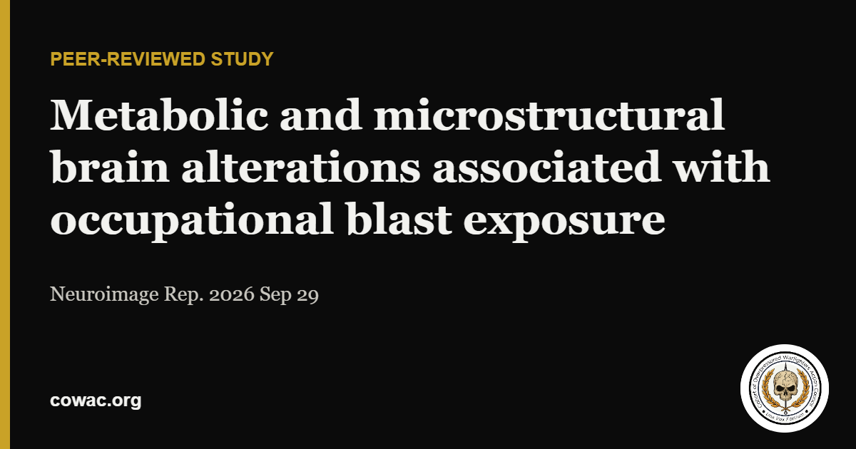 Metabolic and microstructural brain alterations associated with occupational blast exposure